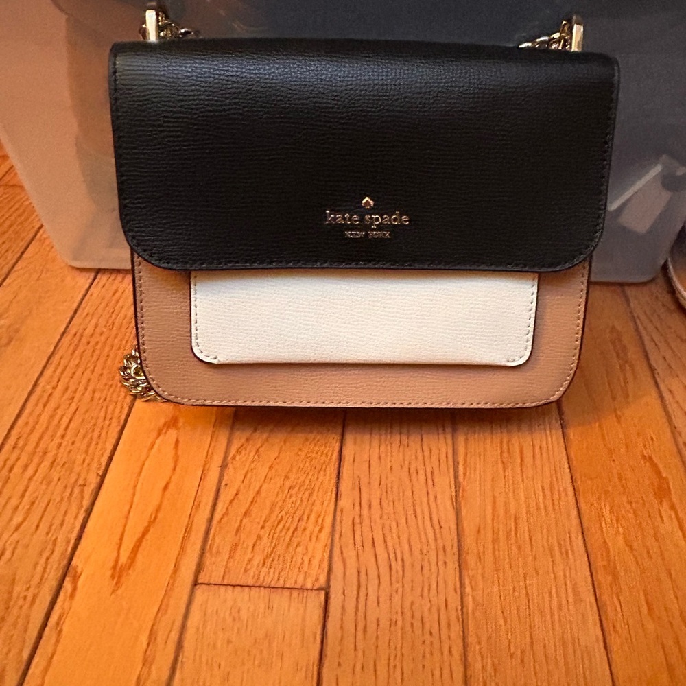 NWT Kate Spade Black and Tan Crossbody Bag